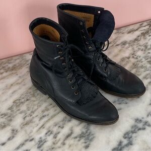 Vintage Boulet Leather boots Removable fringe 8.5 women’s